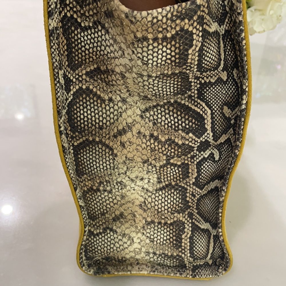 Suede And Faux Python Handbag - image 3